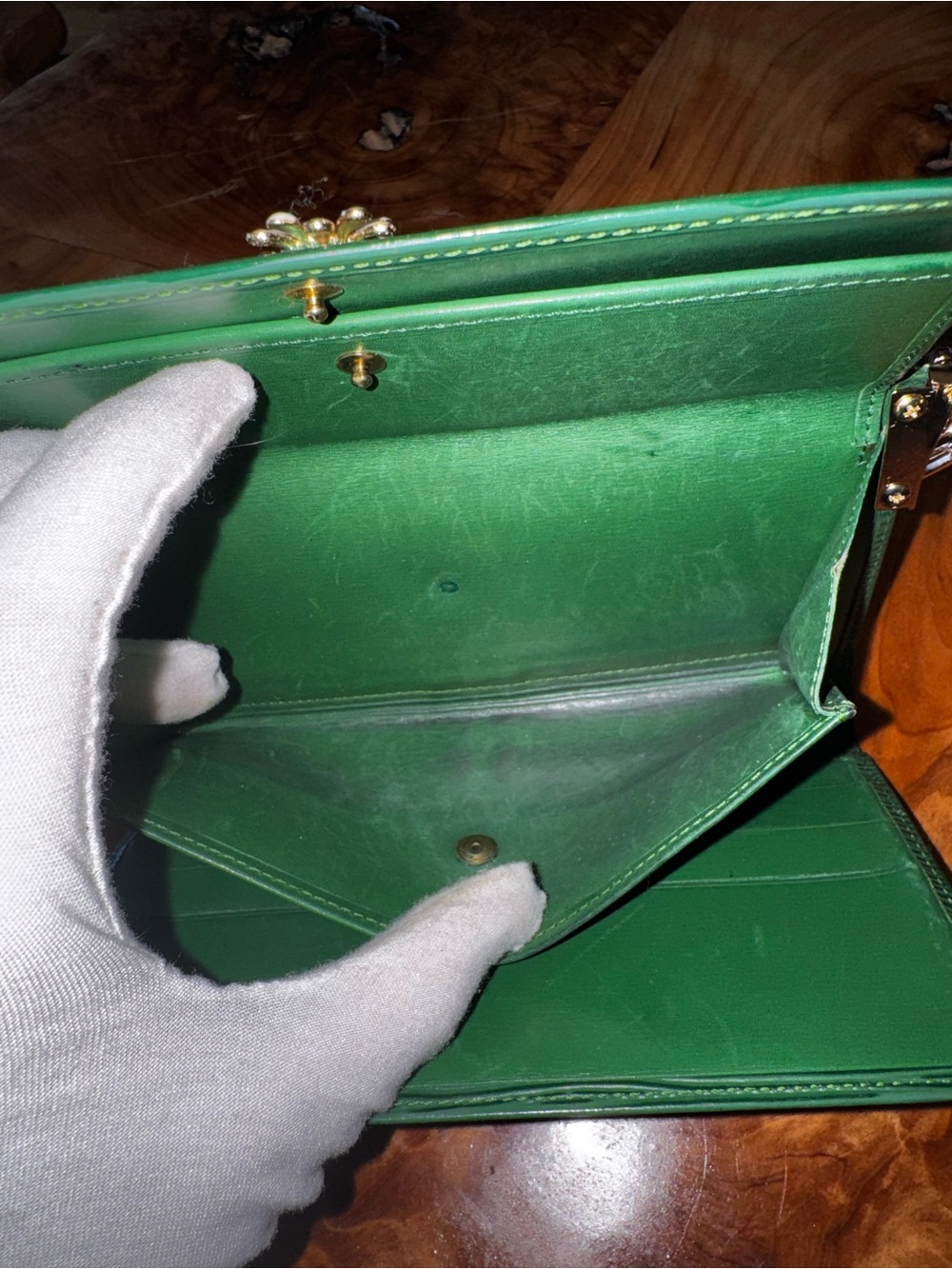 Louis Vuitton EPI international green wallet reinvented vintage 1994 - Picture 7 of 14
